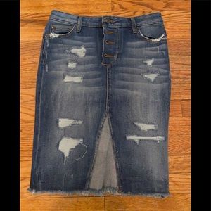 Joe’s Jeans distressed denim skirt